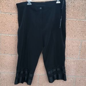 NWT Imported Black Capri with Embroidery sz EU 50